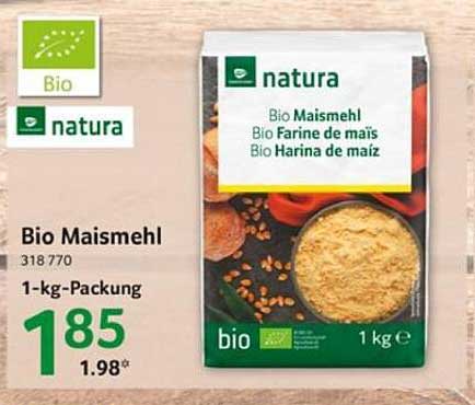 Bio Maismehl 1-kg-Packung von natura