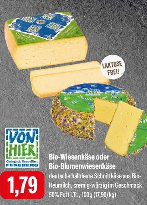 Bio-Wiesenkäse oder Bio-Blumenwiesenkäse