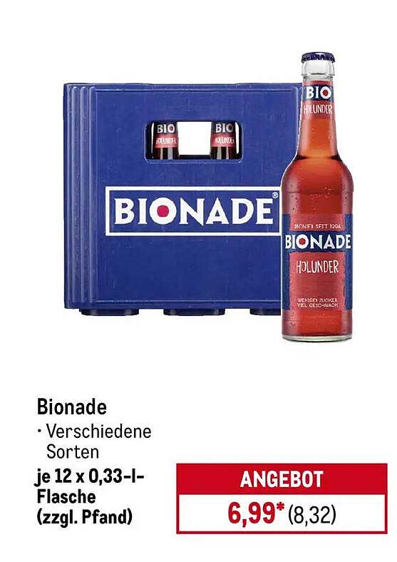 Bionade – verschiedene Sorten (12 x 0,33-l-Flasche)