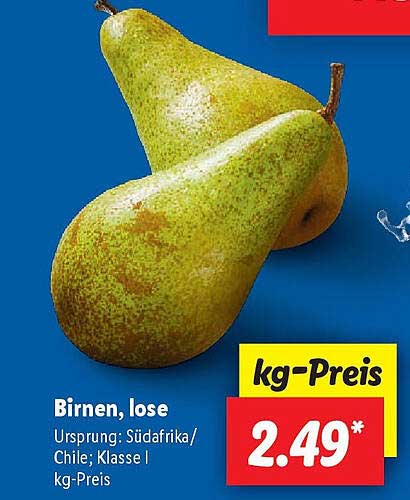 Birnen, lose - 2,49 kg-Preis