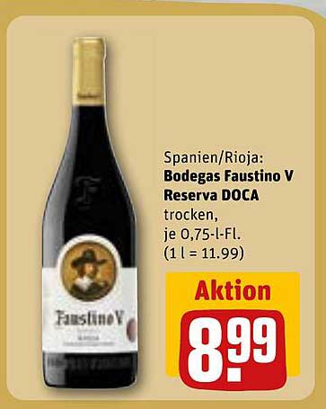 Bodegas Faustino V Reserva DOCA trocken, je 0,75-l-Fl.