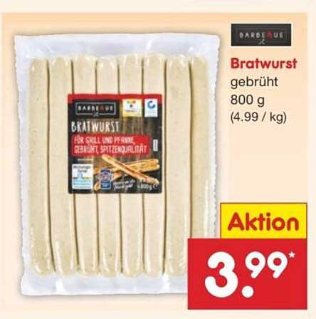 Bratwurst gebrüht 800 g
