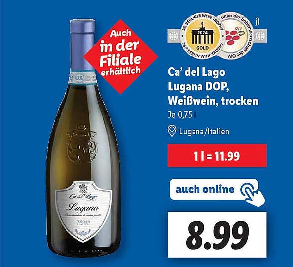 Ca' del Lago Lugana DOP, Weißwein, trocken