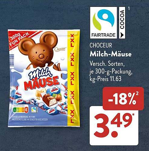 Chocoeur Milch-Mäuse 300 g