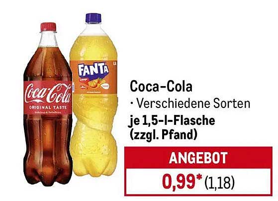 Coca-Cola und Fanta – je 1,5-l-Flasche