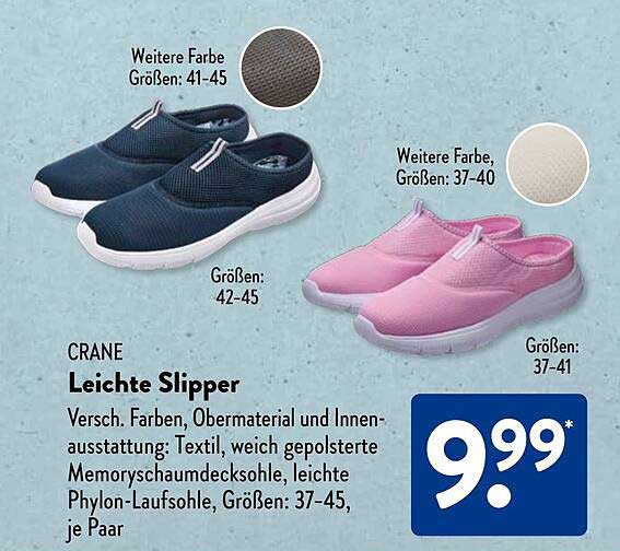 CRANE Leichte Slipper