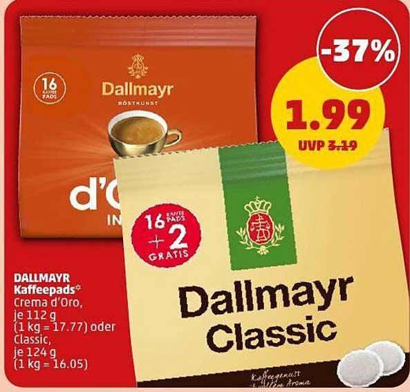 Dallmayr Kaffee-Pads Crema d'Oro und Dallmayr Classic