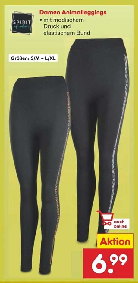 Damen Animaalleggings mit modischem Druck und elastischem Bund