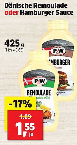 Dänische Remoulade oder Hamburger Sauce 425 g