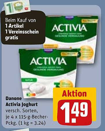 Danone Activia Joghurt - versch. Sorten, je 4 x 115-g-Becher-Packung