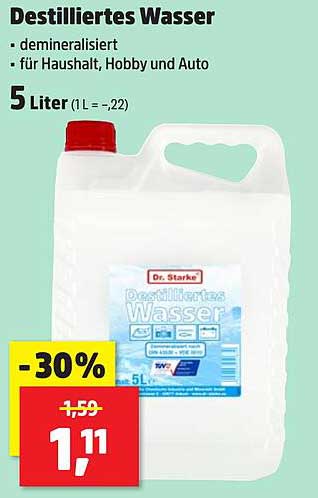 Destilliertes Wasser 5 Liter - Dr. Starke