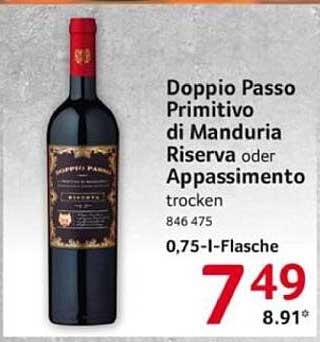 Doppio Passo Primitivo di Manduria Riserva oder Appassimento trocken