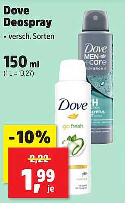 Dove Deospray - verschiedene Sorten 150 ml