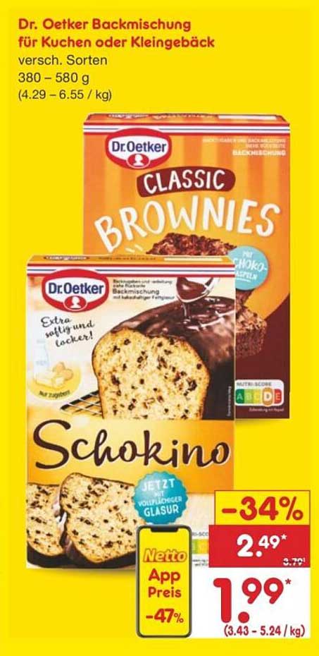 Dr. Oetker Backmischung für Kuchen oder Kleingebäck