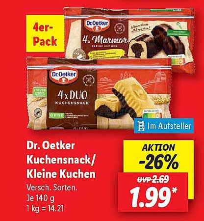 Dr. Oetker Kuchensnack/Kleine Kuchen 4er-Pack