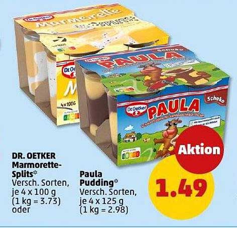 DR. OETKER Marmorette-Splits & Paula Pudding - Angebot
