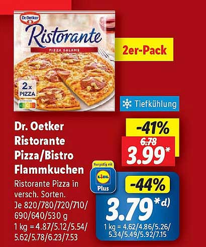 Dr. Oetker Ristorante Pizza/Bistro Flammkuchen 2er-Pack