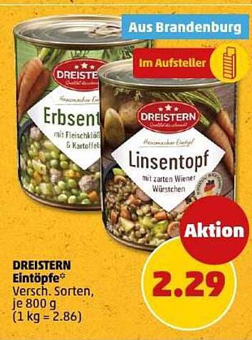 DREISTERN Eintöpfe – Versch. Sorten, je 800 g