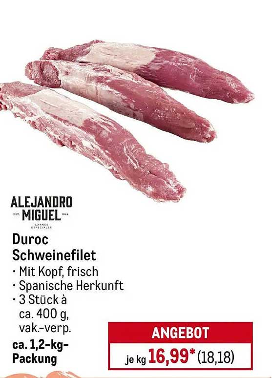Duroc Schweinefilet ca. 1,2-kg-Packung
