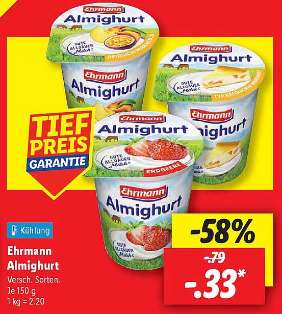 Ehrmann Almighurt - Verschiedene Sorten, je 150 g