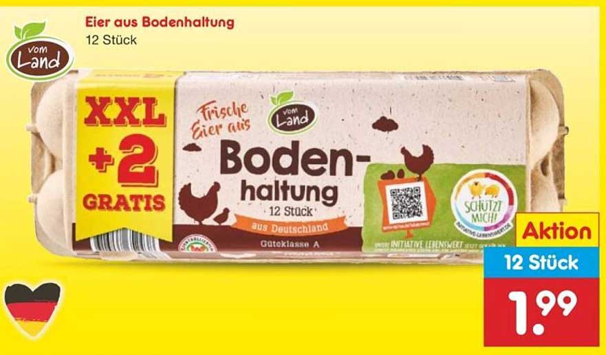 Eier aus Bodenhaltung 12 Stück