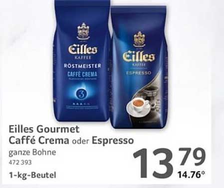 Eilles Gourmet Caffè Crema oder Espresso 1-kg-Beutel