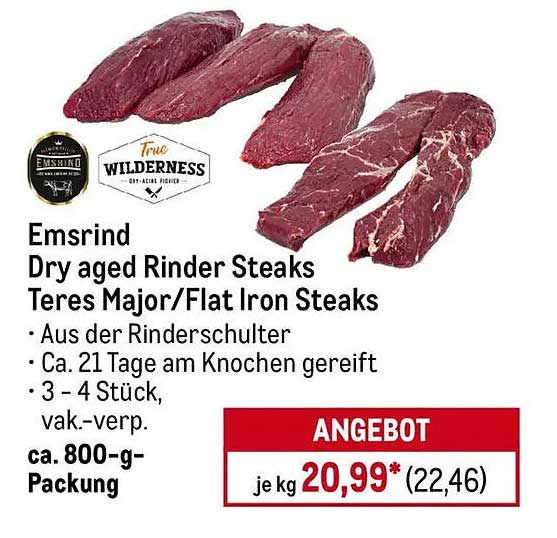 Emsrind Dry Aged Rinder Steaks Teres Major/Flat Iron Steaks