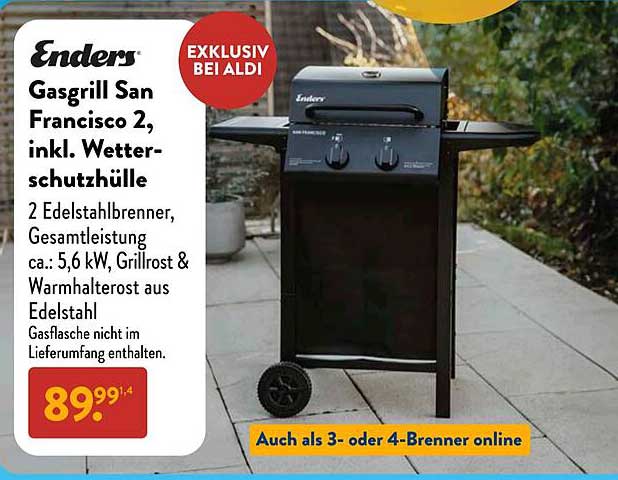 Enders Gasgrill San Francisco 2, inkl. Schutzhülle