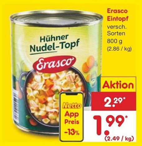 Erasco Eintopf Hühnchen Nudel-Topf 800 g