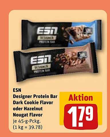 ESN Designer Protein Bar Dark Cookie Flavor oder Hazelnut Nougat Flavor