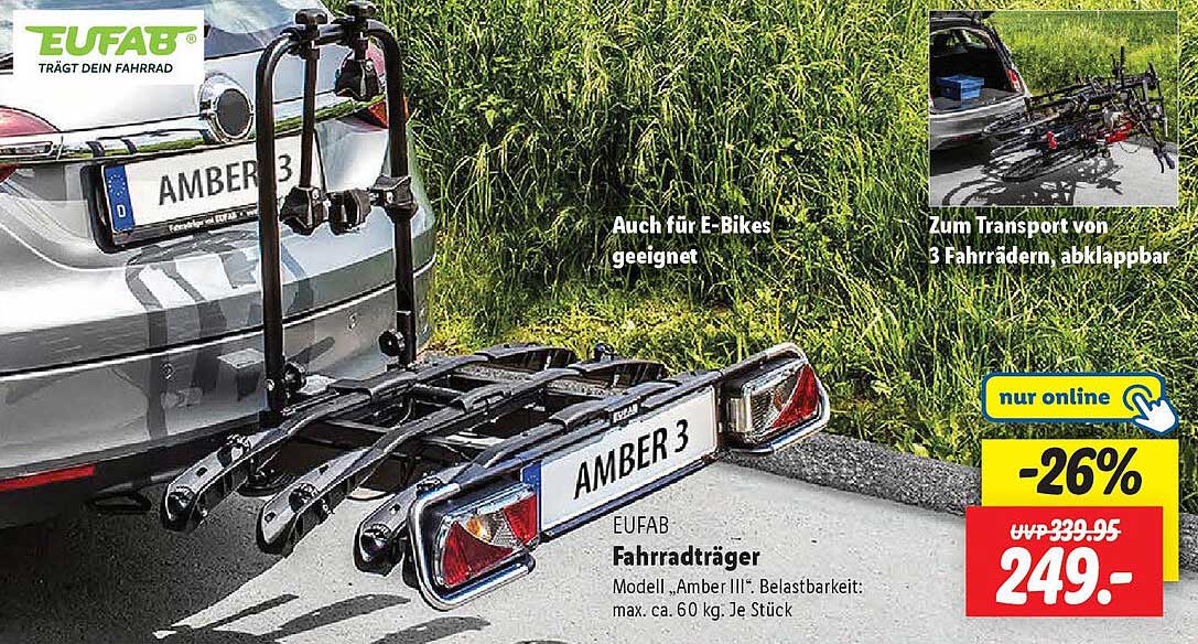 EUFAB Fahrräderträger Amber III – Ideal für Ihr nächstes Abenteuer