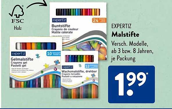 EXPERTIZ Malstifte - Verschiedene Modelle, ab 3 bzw. 8 Jahren, je Packung