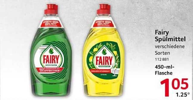 Fairy Spülmittel verschiedene Sorten 450-ml-Flasche