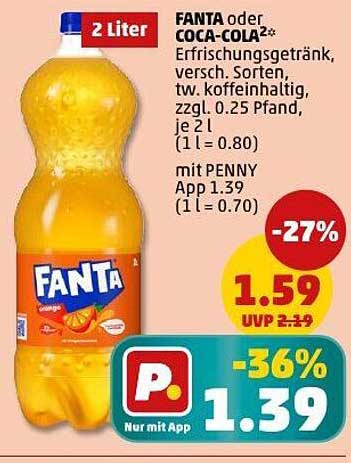 FANTA oder COCA-COLA 2 Liter