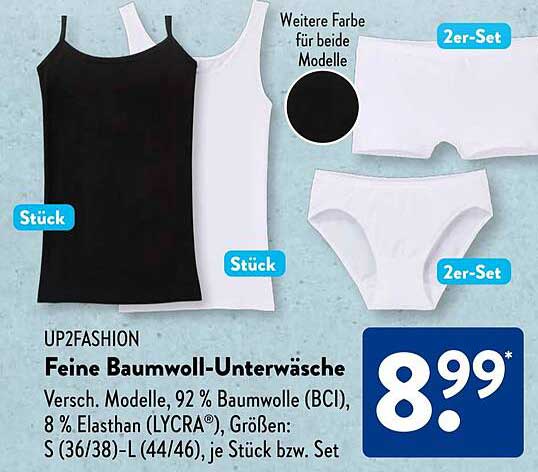 Feine Baumwoll-Unterwäsche von UP2FASHION