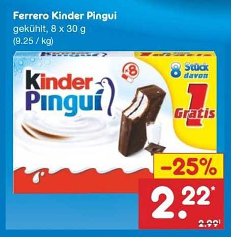 Ferrero Kinder Pingui, gekühlt, 8 x 30 g