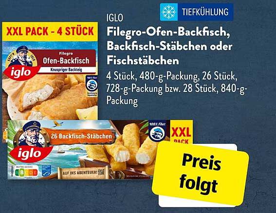 Filegro Ofen-Backfisch, Backfisch- Stäbchen oder Fischstäbchen - XXL Pack
