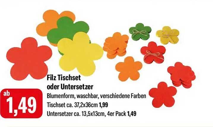 Filz Tischset oder Untersetzer