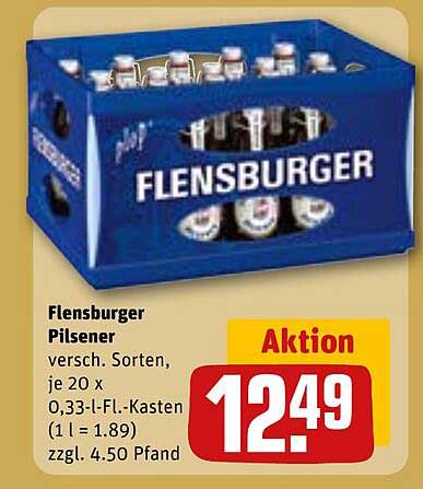 Flensburger Pilsener, 20 x 0,33 l-Kasten