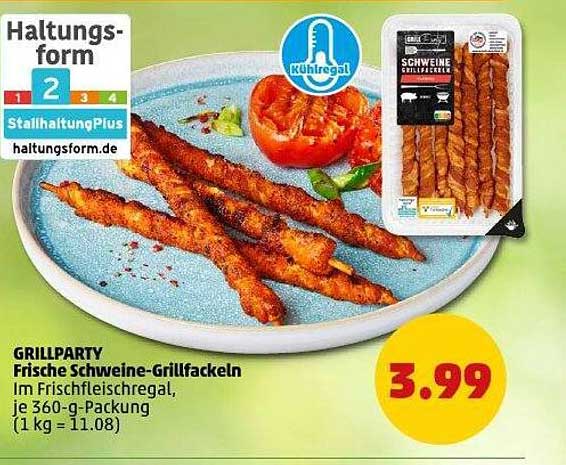 Frische Schweine-Grillfackeln 360 g - Grillparty