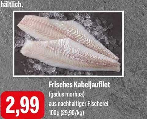 Frisches Kabeljaufilet (gadus morhua) aus nachhaltiger Fischerei