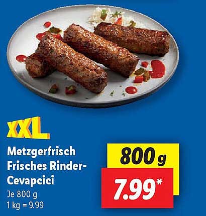 Frisches Rinder-Cevapcici - 800 g