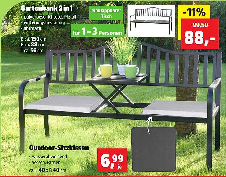 Gartenbank 2in1 - für gemütliche Stunden im Freien