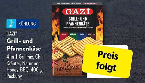 GAZI® Grill- und Pfannenkäse 4-in-1-Grillmix, 400-g-Packung