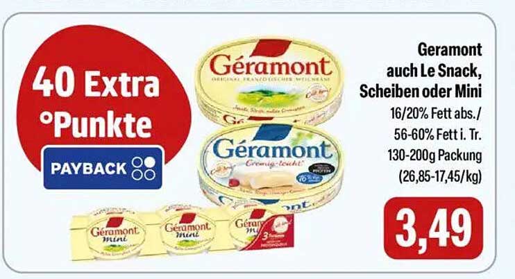 Géramont auch Le Snack, Scheiben oder Mini