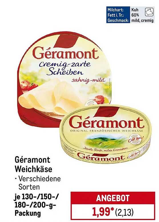 Géramont Weichkäse - Cremig-zarte Scheiben