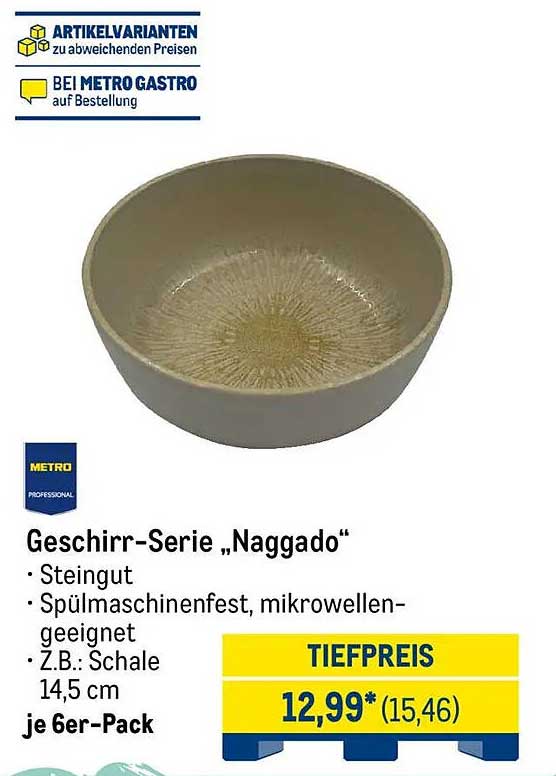 Geschirr-Serie „Naggado“ - Steingut Schlafen 14,5 cm, 6er-Pack