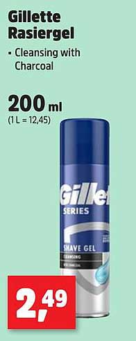 Gillette Rasiergel 200 ml - Cleansing with Charcoal