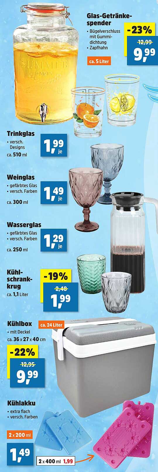 Glas-Getränke-Spender mit Zapfhahn - bis zu 23% reduziert!