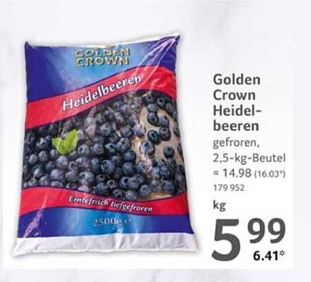Golden Crown Heidelbeeren gefroren, 2,5-kg-Beutel